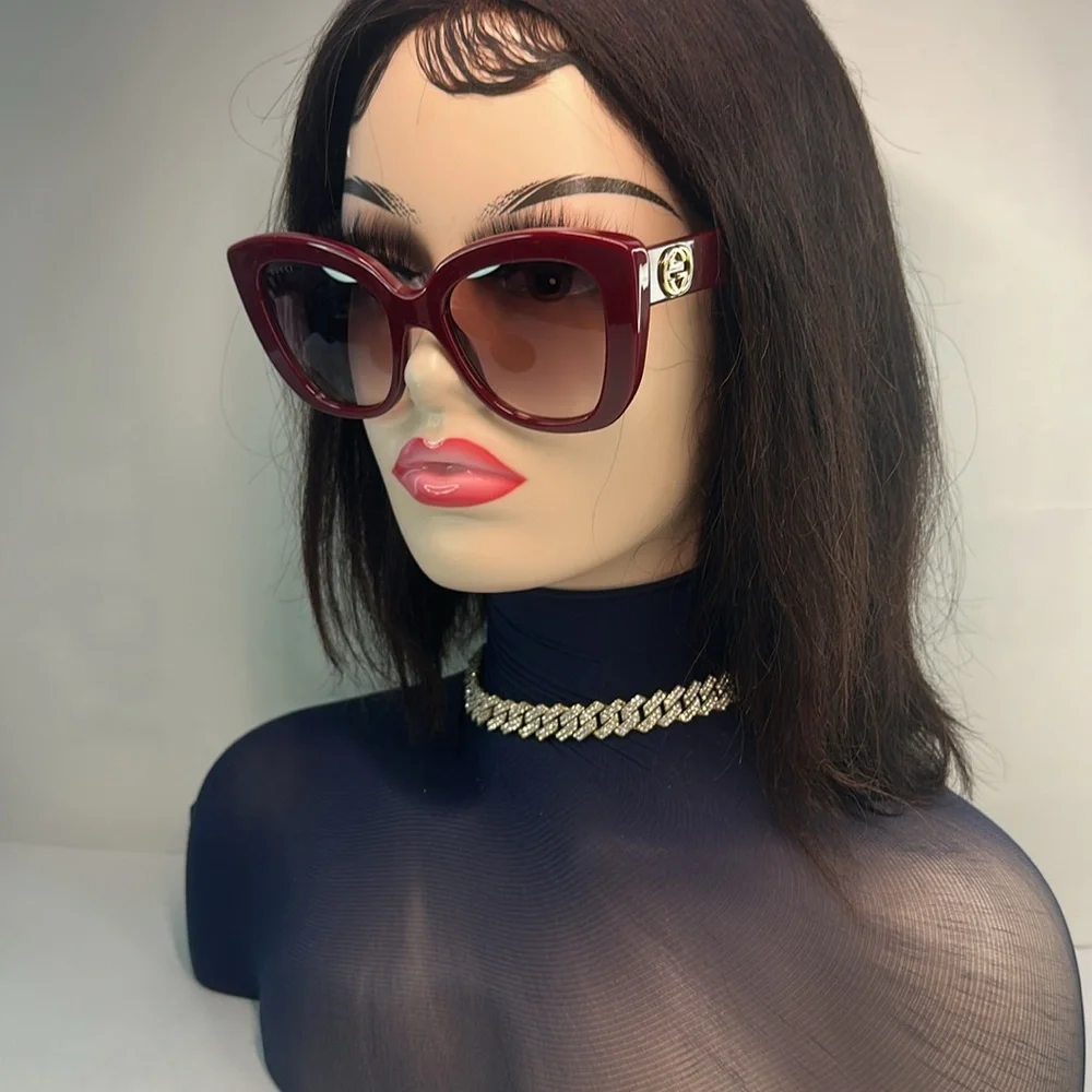 New Authentic Gucci Oversized GG0327S 006 Butterfly Sunglasses - Picture 1 of 15